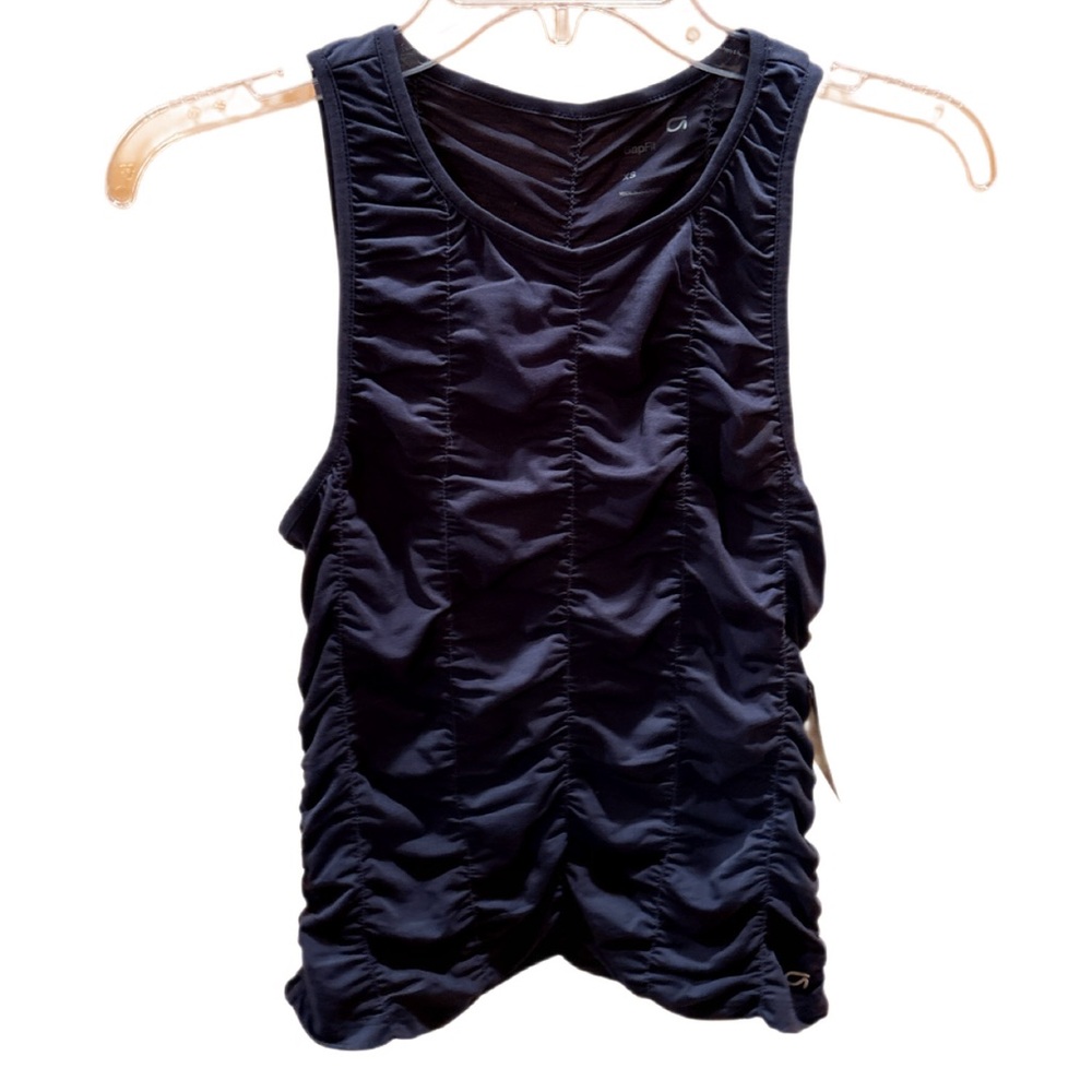NWT Blue GapFit moisture wicking ruched top XS